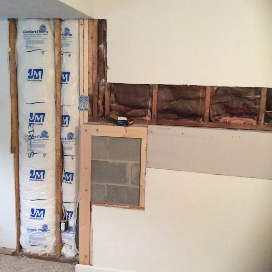 Wall insulation replacement during Contents Cleaning & Restoration in Stoughton